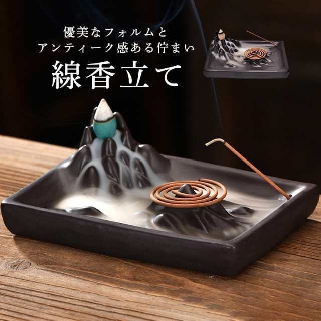 LRM2045★お香立て 線香立て 香立 逆流香炉 香皿 陶器 癒やし香 開運 金運 幸運 線香差し 線香ホルダー ひょうた 仏壇用皿 仏具拍卖
