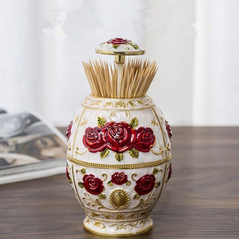 PYD311★爪楊枝 入れ物 収納 ケース 飾ラ おしゃり バれ ロつまーズ ようじ 食事 ックスボ 保管 ホルダー 薔薇 花拍卖