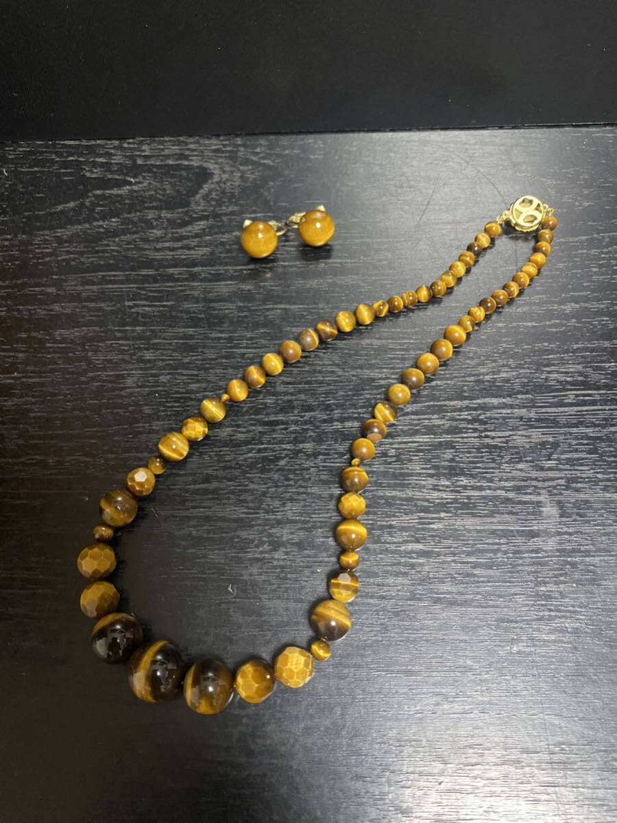 タイガーアイ ネックレス イヤリング アクセサリー拍卖