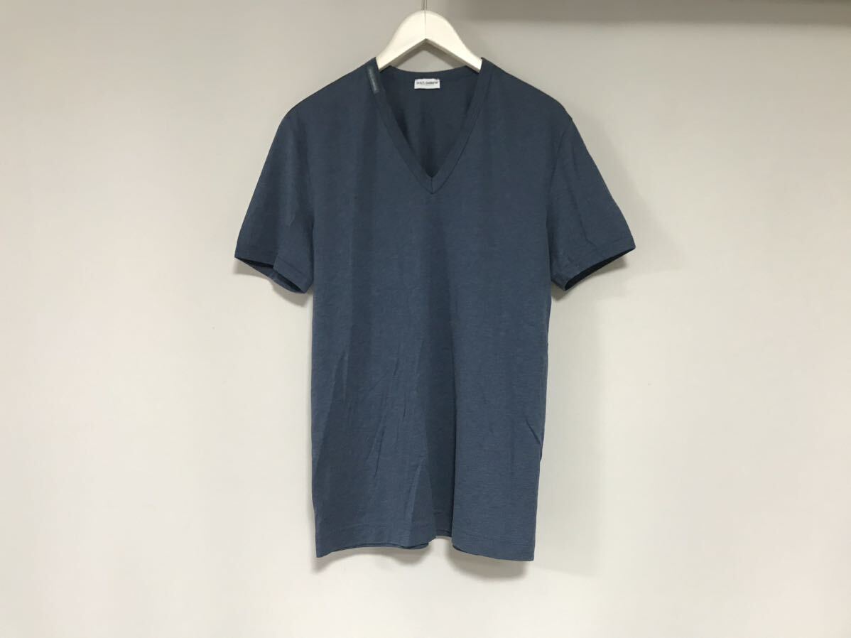 美品本物ドルチェアンドガッバーナDOLCE&GABBANAアンダーウェアコットンVネック半袖TシャツメンズサーフアメカジミリタリーワークXS拍卖