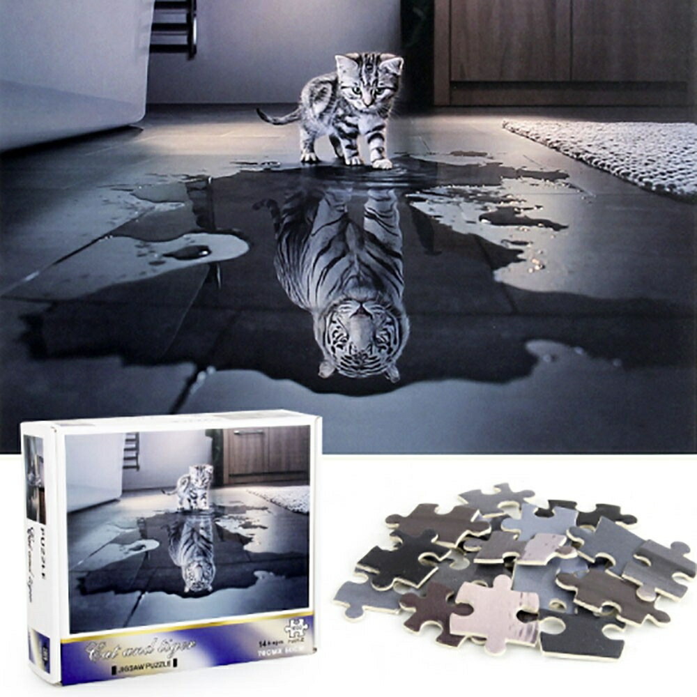 ジグソーパズル 猫 虎 トラ ネコ CAT 1000ピース 1000 ジグゾー パズル ゲーム ジクソーパズル ホワイトタイガー アニマル 動物拍卖