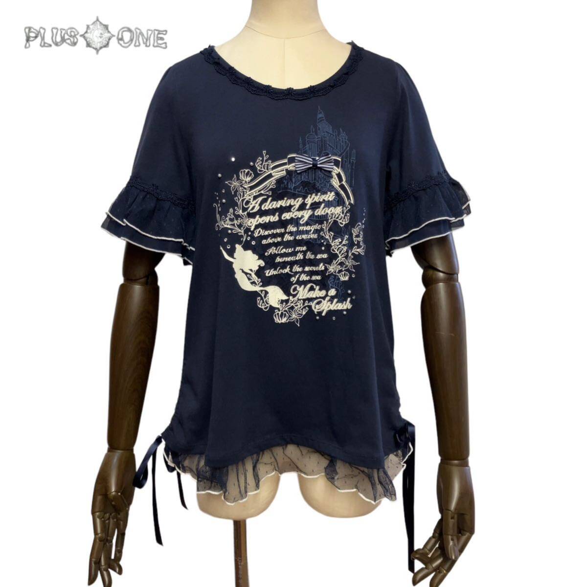 【axes femme POETIQUE】リトルマーメイド サイドシャーリング カットソー /アクシーズファムポエティック/Disney/アリエル/半袖 /Tシャツ拍卖