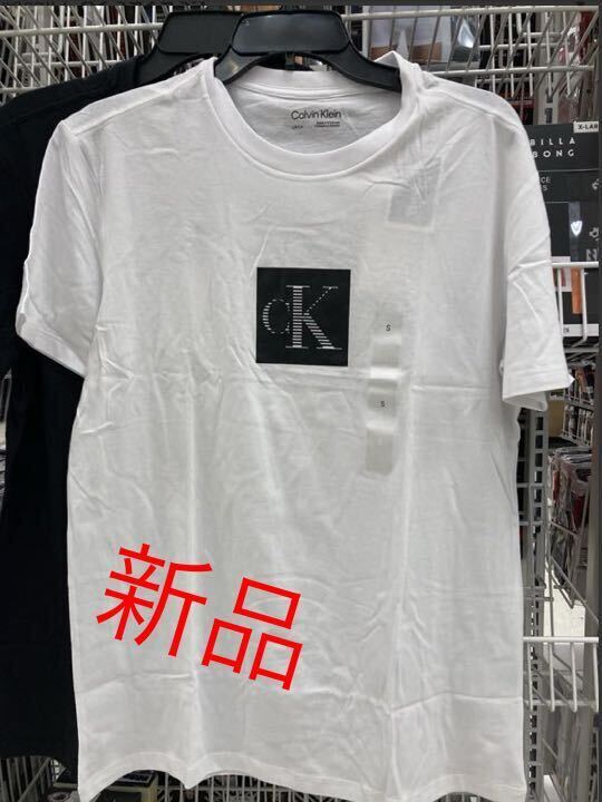 新品☆Calvin Klein ☆カルバンクライン CK ロゴ T半袖シャツ Lホワイト拍卖