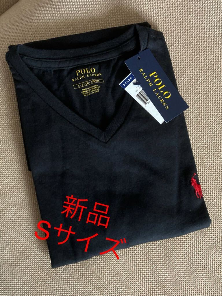 新品【Polo Ralph Lauren ポロラルフローレン】Men's V Neck T-Shirt Vネック 半袖Tシャツ ティーシャツ メンズ 男性 ブラック S拍卖