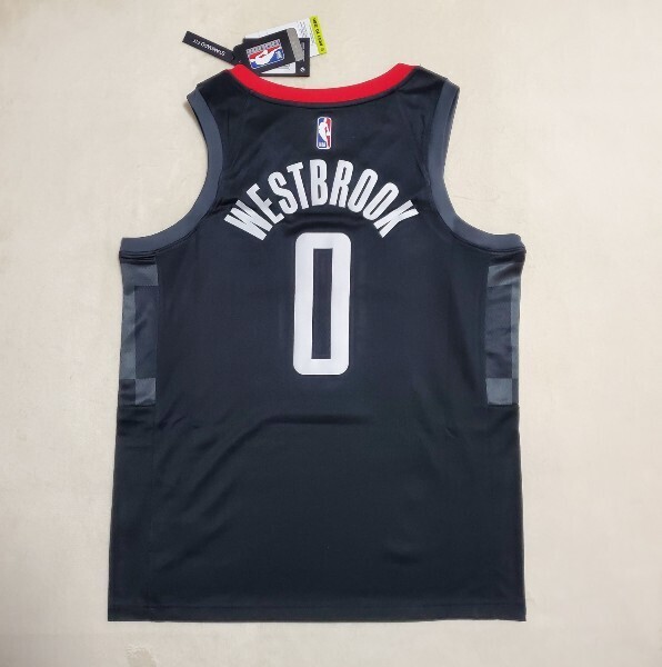 新品 NBA ウェストブルック選手 ヒューストン・ロケッツ ユニフォーム ナイキ ゲームシャツ バスケユニフォーム ブラック XL拍卖