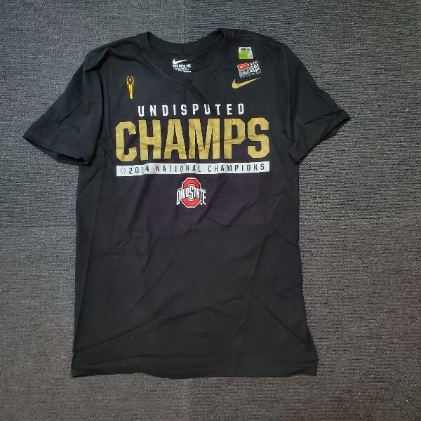 新品 Nike NCAA オハイオ州立大学 チャンピオン Tシャツ 更衣室 ブラック S拍卖