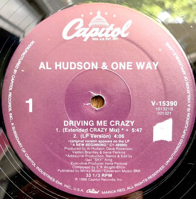 1988 Al Hudson & One Way Driving Me Crazy US 12 Capitol アル ハドソン ワンウェイ ドライビング ミー クレイジー キャピタル 絶版拍卖