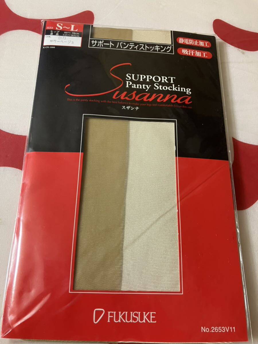 fukusuke support panty stocking susanna サワーベージュ フクスケ サポート パンティストッキング スザンナ ナチュラル パンスト 福助拍卖