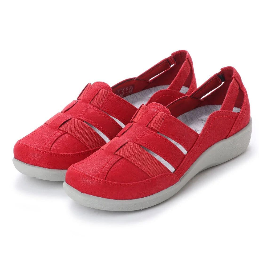 clarks クラークス フィッシャーマンサンダル レッド 24.5cm EU391/2 新品未使用 スリッポン拍卖