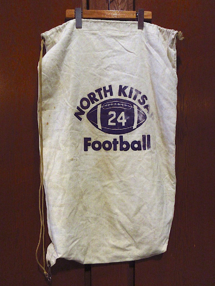 ビンテージ-70’s●NORTH KITSAP FOOTBALLキャンバスショルダーバッグ●240701m4-bag-shdかばん雑貨拍卖