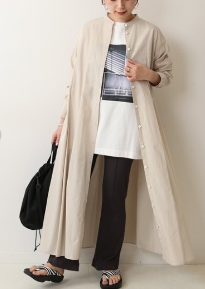 JOURNAL STANDARD タイプライターバンドカラーロングワンピース ジャーナルスタンダード 羽織りシャツワンピース拍卖