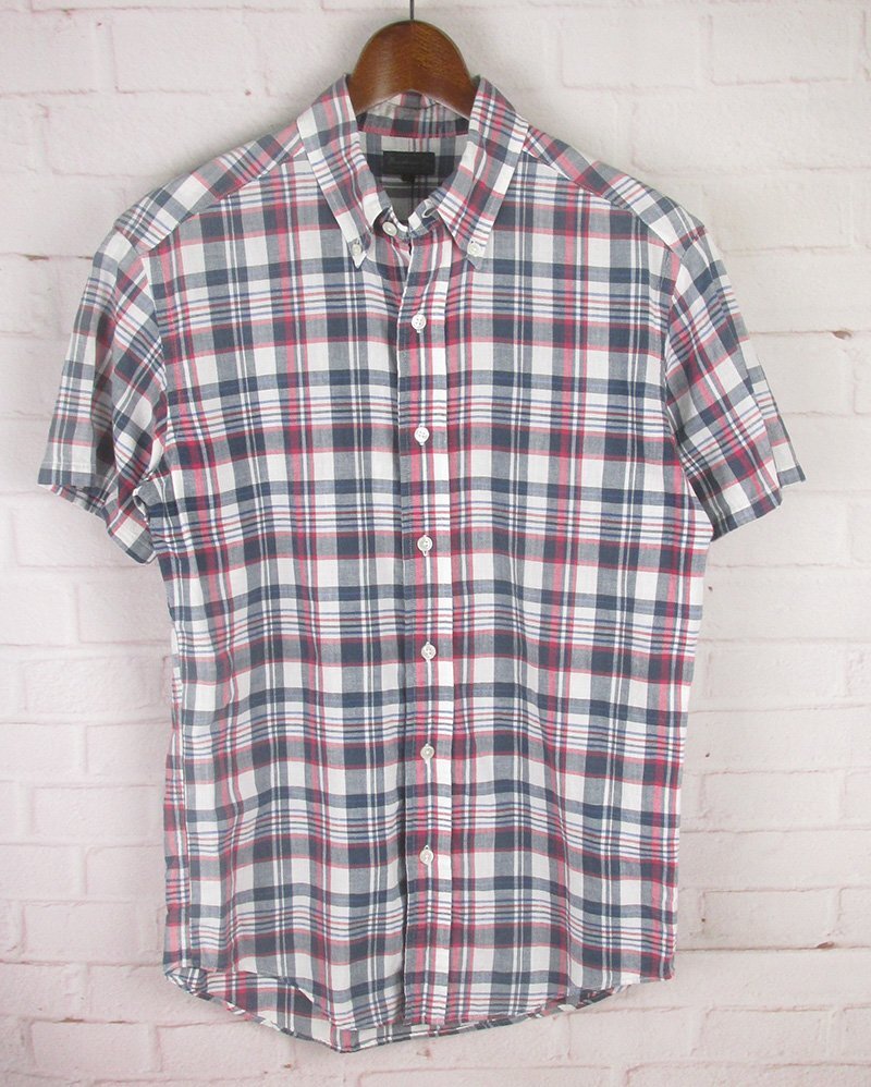 LSH4458 WAREHOUSE ウエアハウス ダブルワークス チェック 半袖ボタンダウンシャツ S拍卖