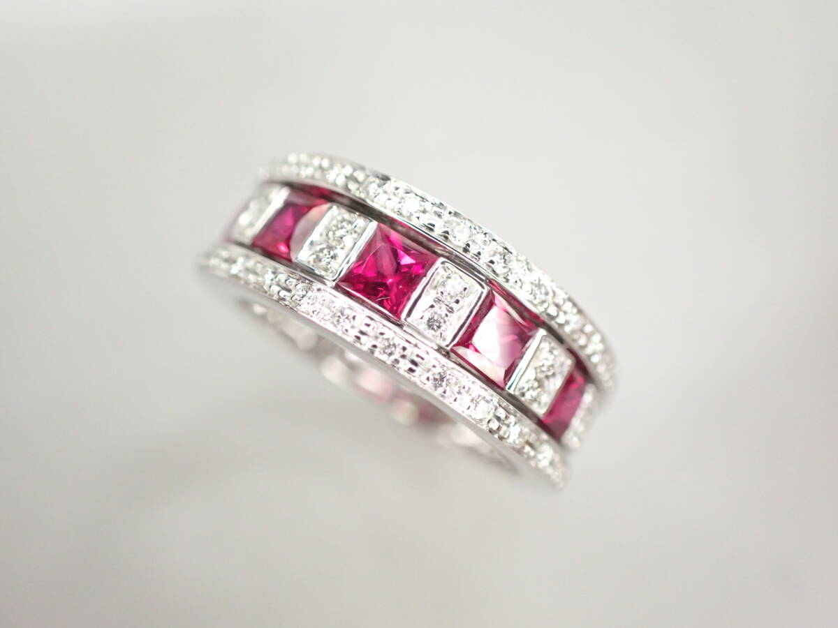 9/美品 ダミアーニ K18WG ベルエポック ルビー ダイヤ リング 指輪拍卖