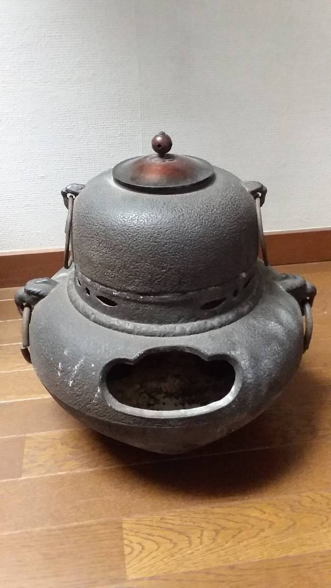 ♪激レア!昭和レトロ★◆茶釜◆鉄製の良い風合い◆old heavy Iron Tea Ceremony Pot ★ Made in Japan拍卖