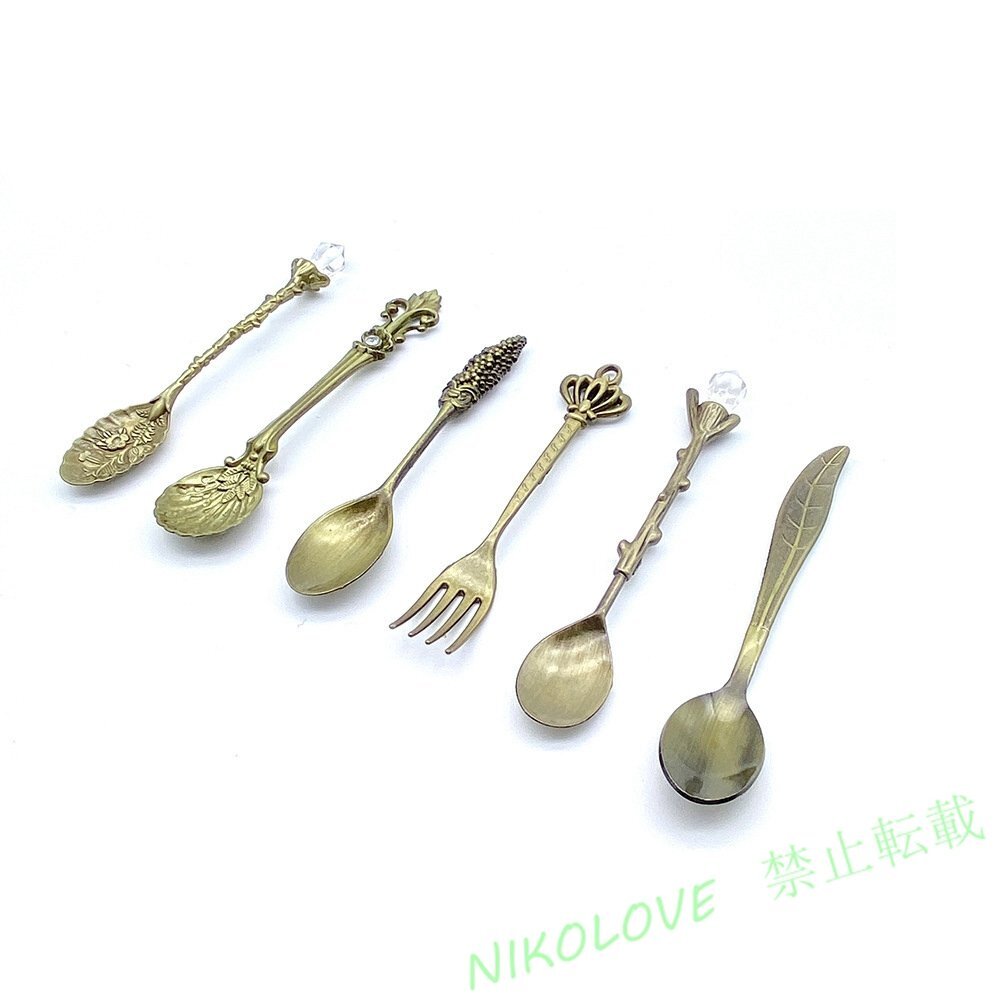 新品秋物 ヴィンテージスプーンフォーク ロイヤルスタイル メタルカービング フルーツカトラリー デザートスプーンセットギフト LC799拍卖