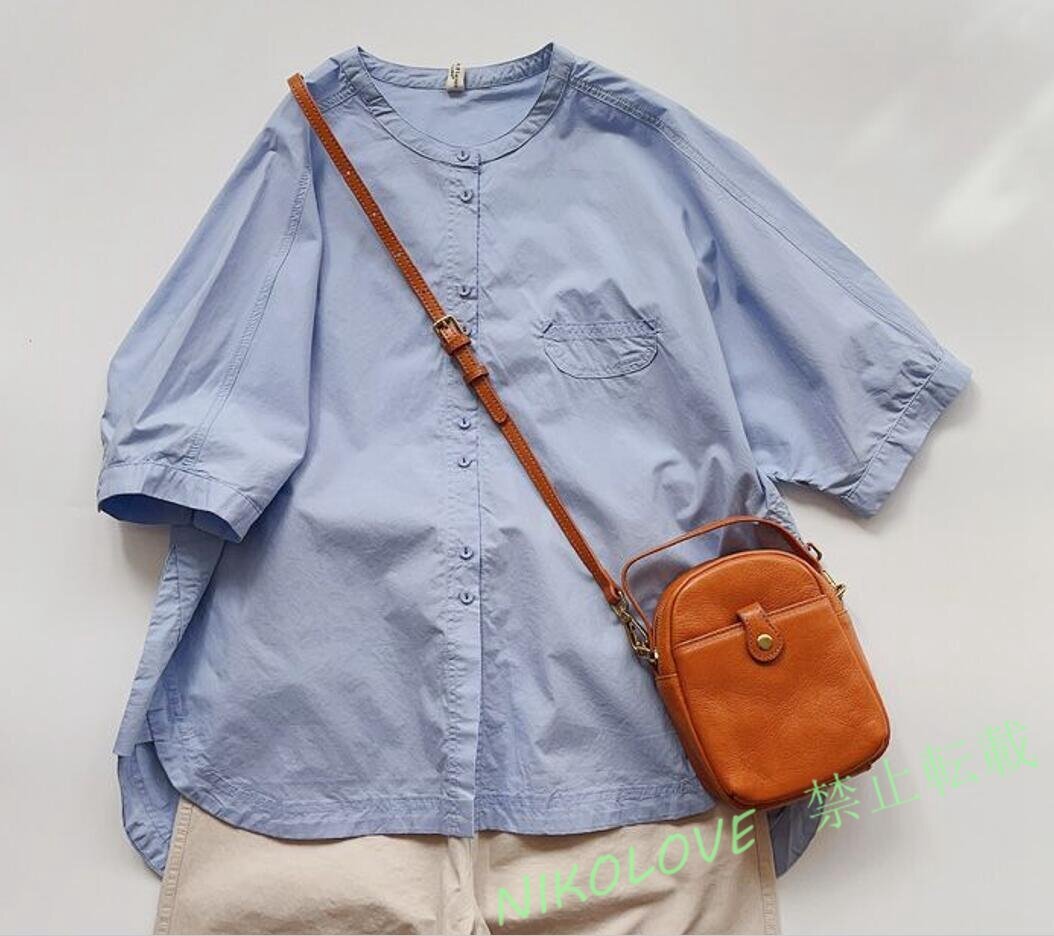 新品春夏ナチュラル チュニック ドルマン袖 レディース 上品 シャツブラウス コットン 無地 夏 半袖 大きいサイズ きれいめ XL LH797拍卖