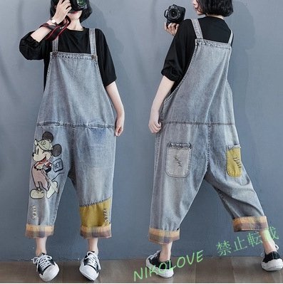 新品秋物 春秋レディース おしゃれ サロペット ゆったり デニムパンツ オーバーオール M-2XL LC358拍卖