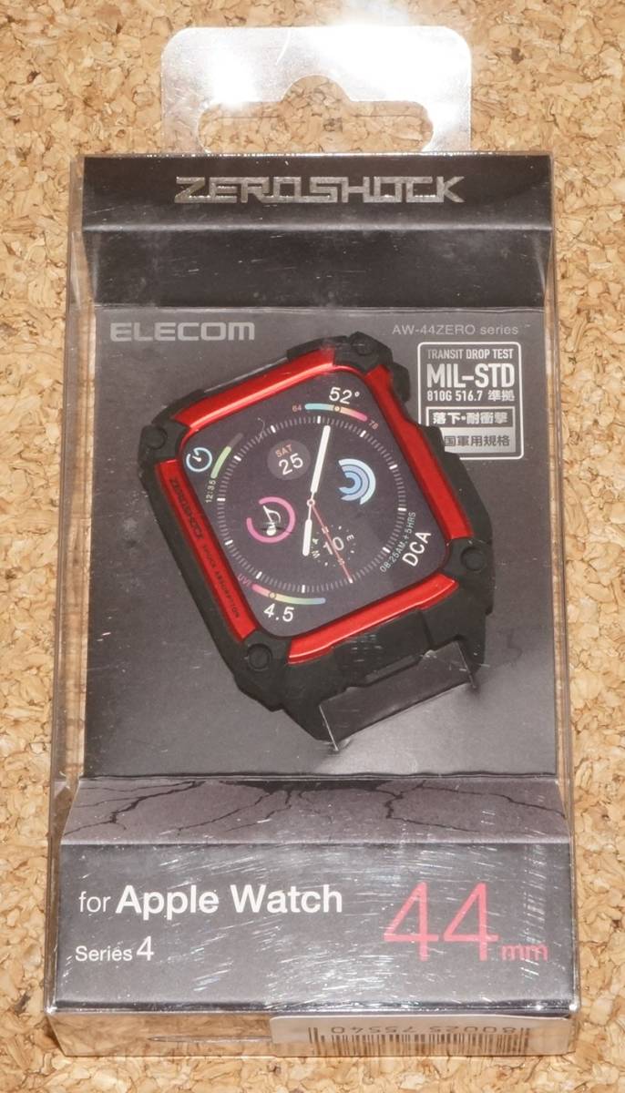 ★新品★ELECOM Apple Watch series 4/5/6/SE 44mm ZEROSHOCK ゼロショックケース レッド 外箱傷み拍卖