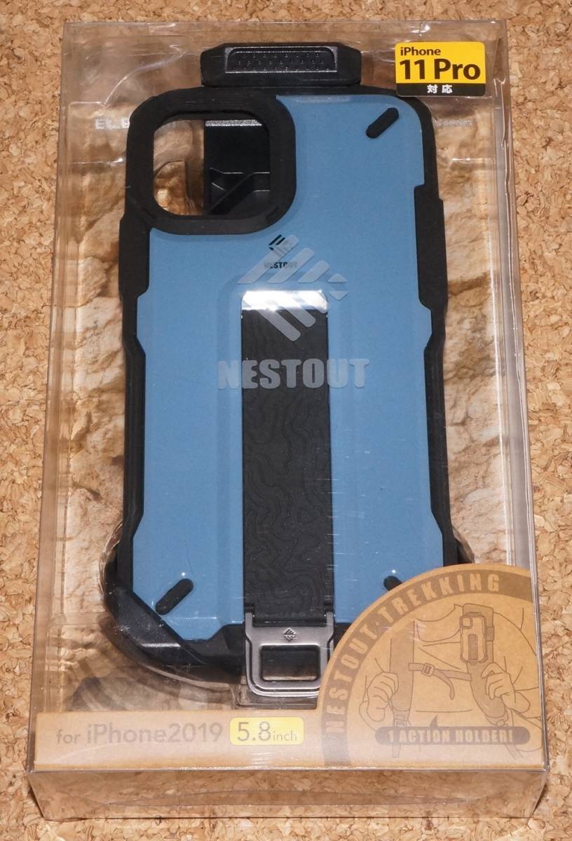 ☆新品☆ELECOM iPhone11 Pro NESTOUT トレッキングモデル スモーキーブルー拍卖
