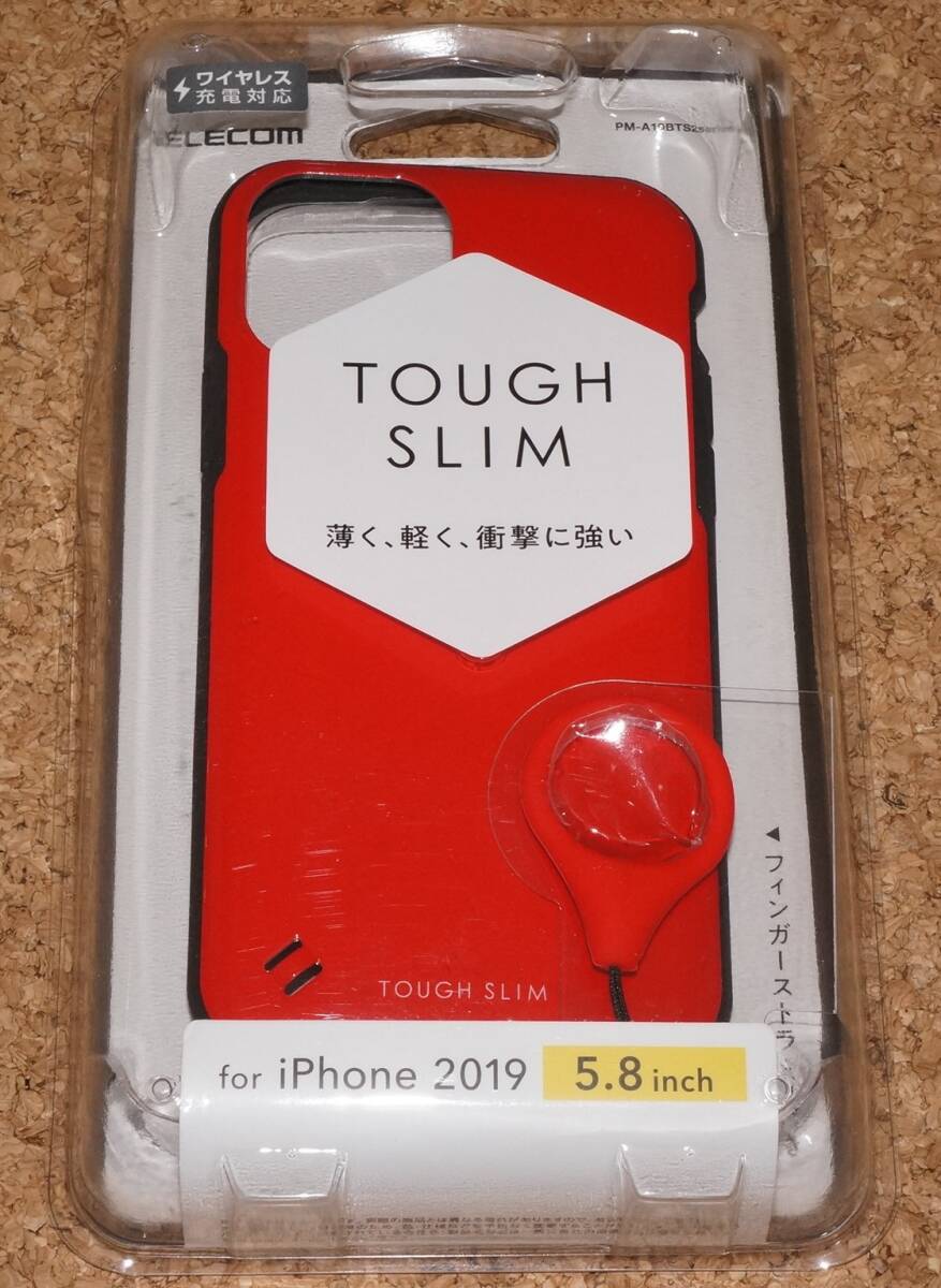 ★新品★ELECOM iPhone11 Pro TOUGH SLIM ストラップ付き レッド拍卖