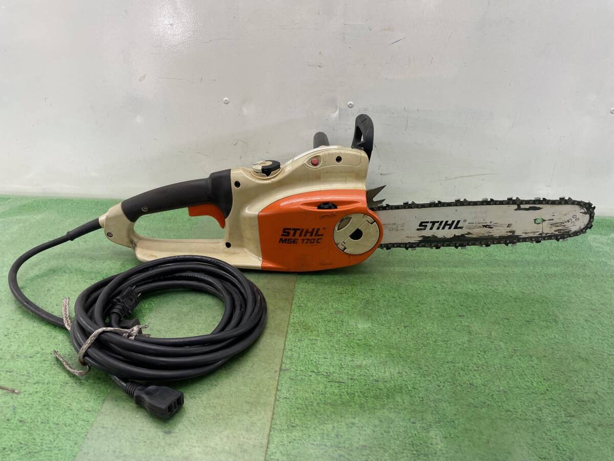 福岡発☆スチール 電動チェンソー MSE170C 出力1.5 kW 延長コード付 枝切・ガーデン・庭作業 動作確認済 機番:177589924 中古品拍卖