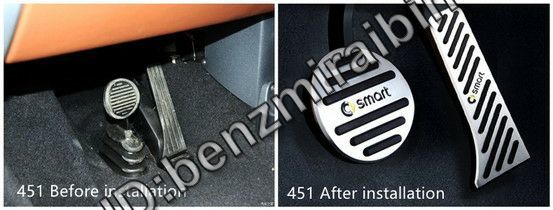 2ピース 滑り止め アルミ合金 スロットル ブレーキ ペダル カバー メルセデス スマート fortwo 451 自動車部品 c拍卖
