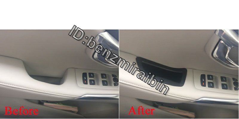 2ピース/セット 黒 フロント ドア ハンドル 収納 ボックス コンテナ ホルダー トレイ カーアクセサリー ボルボ v40 v40cc拍卖