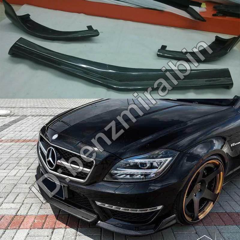 メルセデス ベンツ CLSクラス W218 CLS350 CLS63 AMG バンパー カーボン柄 フロント リップ スポイラー 用拍卖