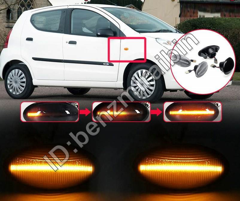 2ピース ダイナミック led サイド マーカー ライト インジケーター ターン シグナル ランプ スズキ スイフト アルト SX4 ジミーバイター拍卖