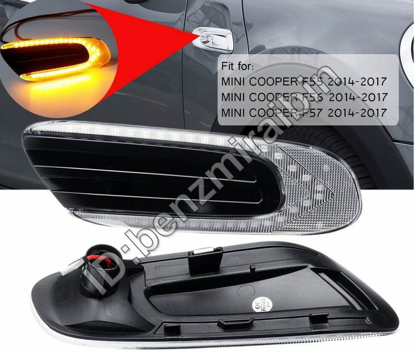 2x LED 流れる 方向 指示灯 ライト サイド マーカー ライト ダイナミック サイド ランプ 12V ランプ BMW ミニ クーパー F55 F56 f57拍卖