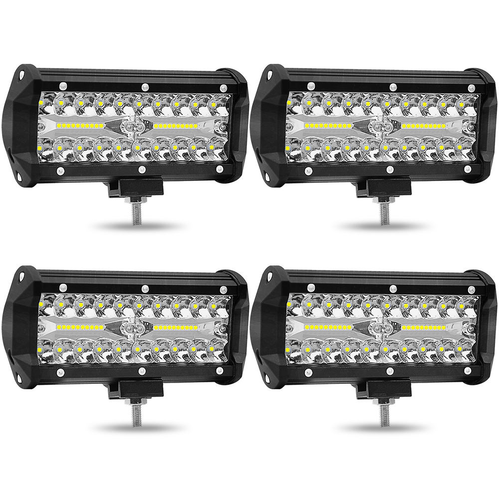 4個セット!!!★爆光★1対2の配線*2 LED作業灯 デッキライト 120W作業灯 LED投光器 各種作業車に対応 吉普 SUV ATV UTV 集魚灯 前照灯拍卖