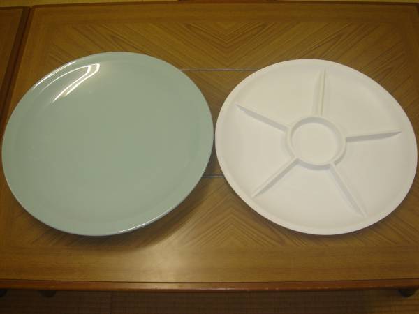 メラミン製の大皿、オードブルトレー、お菓子皿(鍋用盛り皿)の仕切り付45cmの1セット⑤拍卖