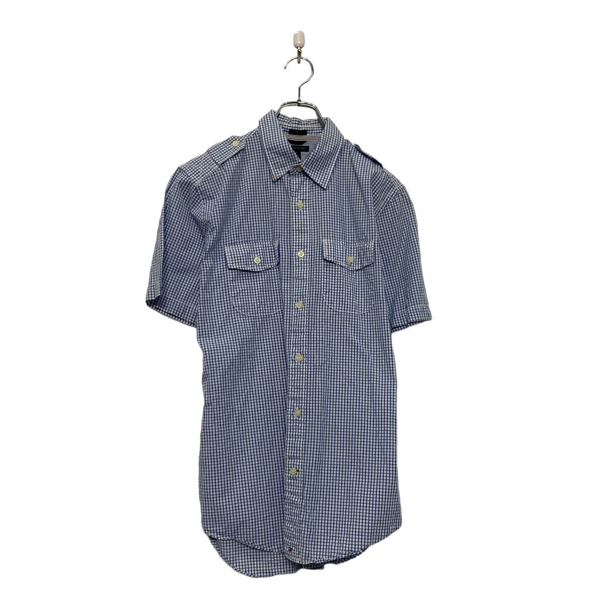TOMMY HILFIGER 半袖 チェック シャツ トミーフィルフィガー S ブルー ポケット 古着卸 アメリカ仕入 a607-5762拍卖