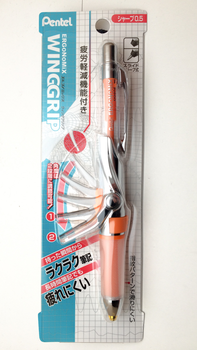 【廃盤極稀少】ぺんてる Pentel エルゴノミックス ERGoNoMiX ウインググリップ シャープペンシル 0.5mm クリア オレンジ 未開封新品■拍卖