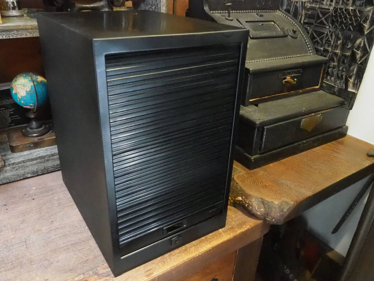 【7段事務用スチールラックA】シャッター引出し収納ケースおもちゃ箱文具古道具アンティーク書棚インテリア筆記用具骨董デスク卓上机拍卖