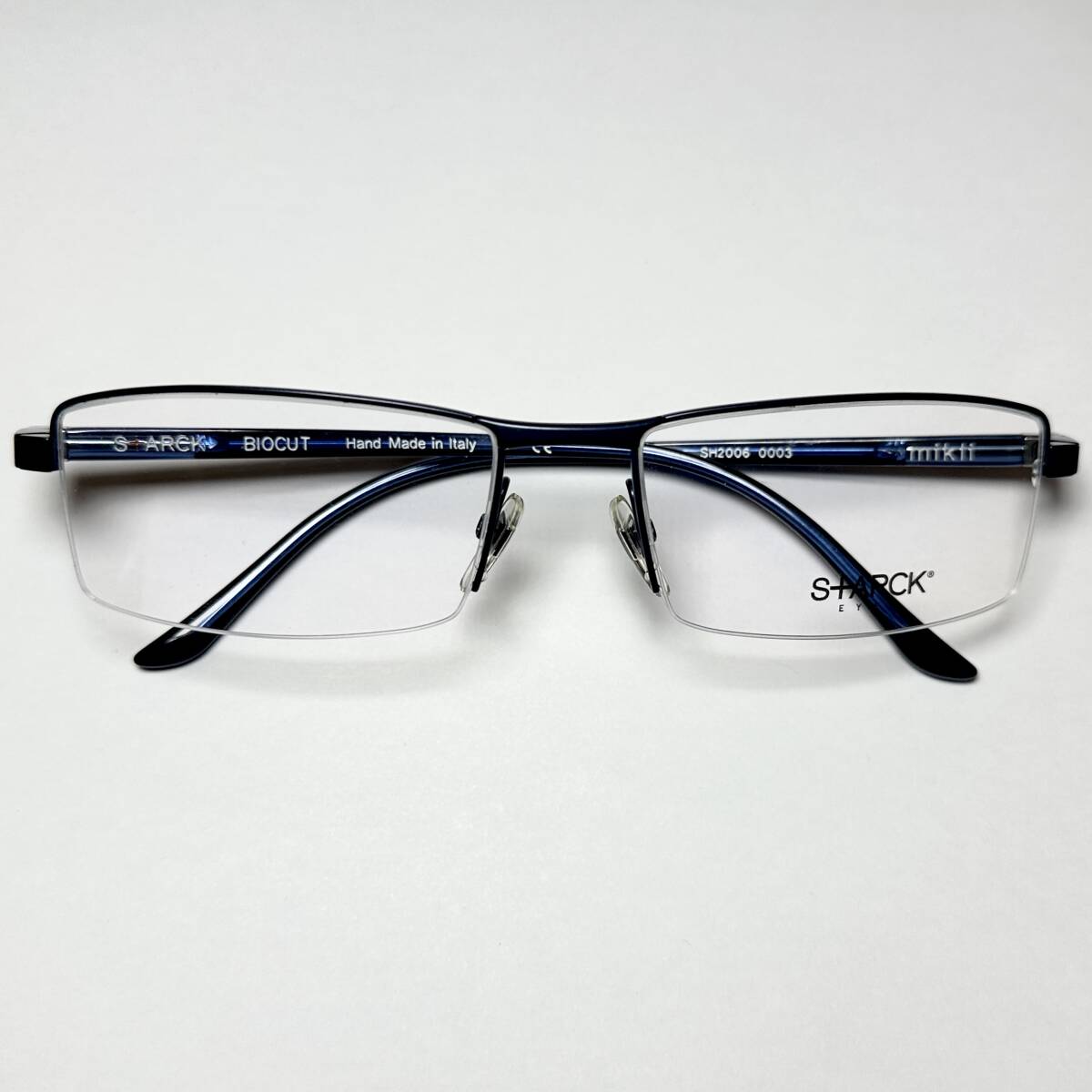 STARCK Alain Mikli 未使用 極希少イタリア製 Frame France フレームフランス スタルク アランミクリ メガネ ハーフリム スタルクアイズ拍卖