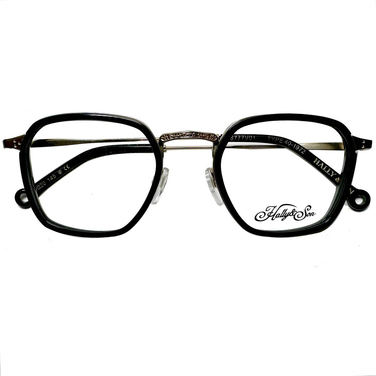 処分価格 未使用・新品】イタリア社 メガネ 黒・金色 コンビネーションフレーム / 純正ケース他付属付拍卖