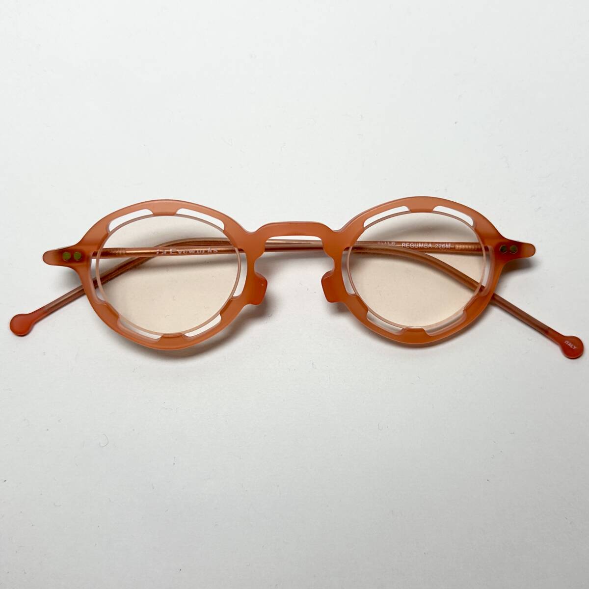 ビンテージ・未使用】1990年代 l.a. Eyeworks イタリア製メガネ 米国ブランド 円形メガネ オレンジ / ヴィンテージ 拍卖