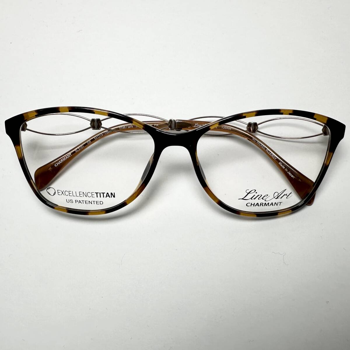 Line Art CHARMANT ラインアート シャルマン 優雅デザイン 正規新品 日本製 チタン素材 メガネ レディース デミブラウン拍卖