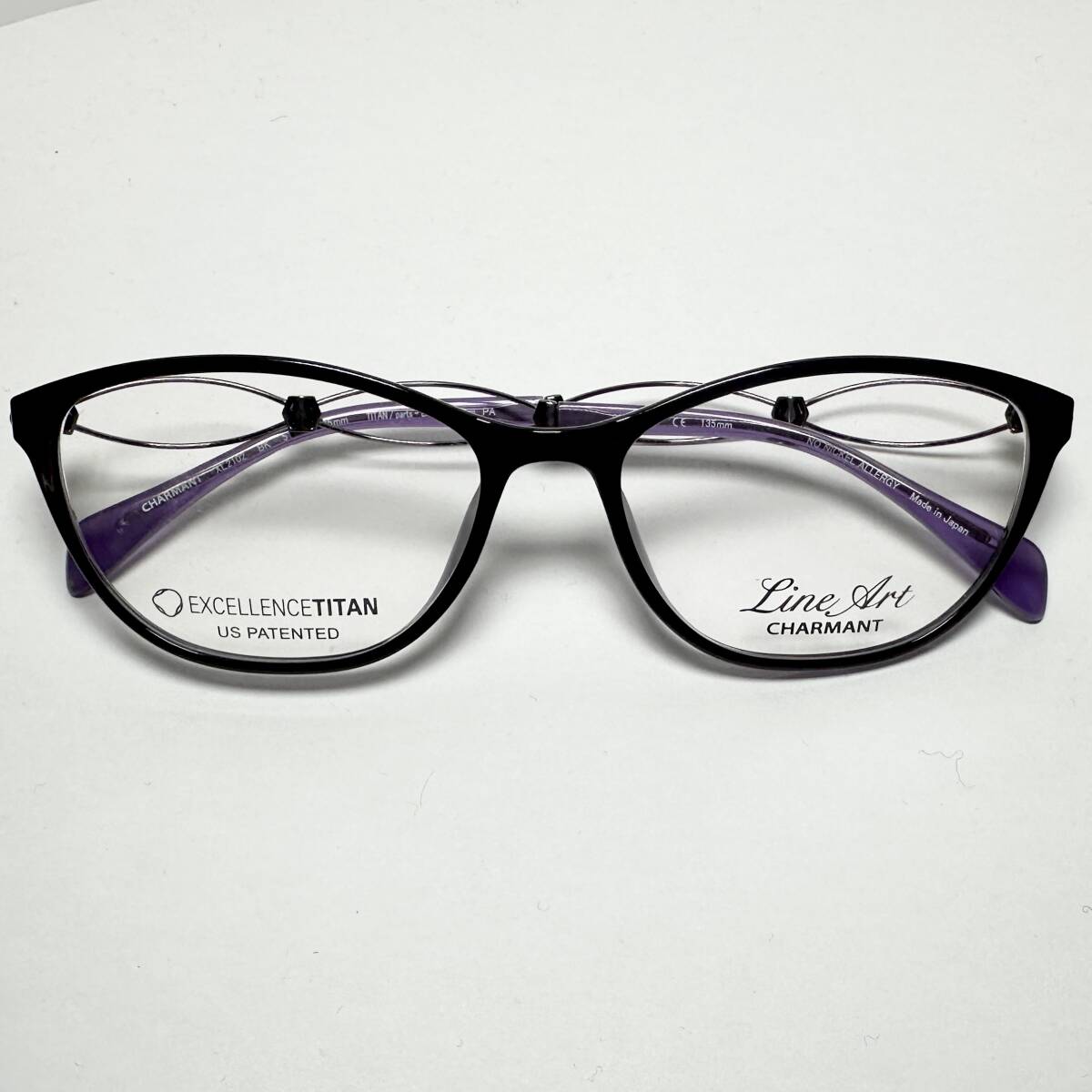 Line Art CHARMANT ラインアート シャルマン 優雅デザイン 正規新品 日本製チタン素材 黒メガネ レディース拍卖