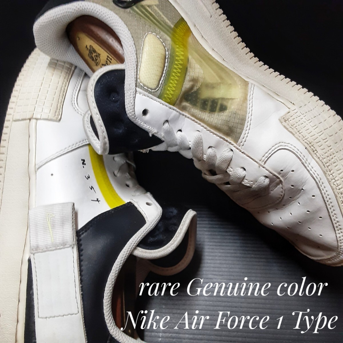 最値!定16500円希少20年製!ヴィンテージ再構築!ハイブリッドモデル!ナイキ エアフォース 1 タイプ スニーカー!ジュニュインカラー!白黒 27拍卖