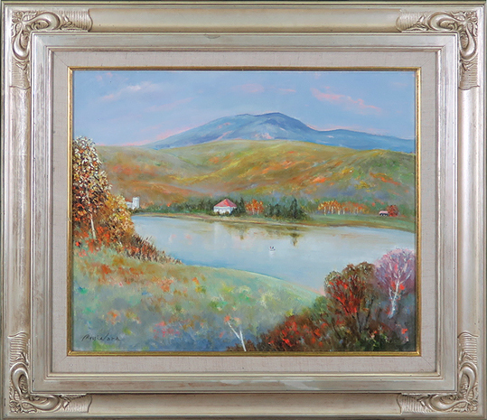 原良次(山上湖の秋 F8号)油彩画 真作保証 Acre拍卖