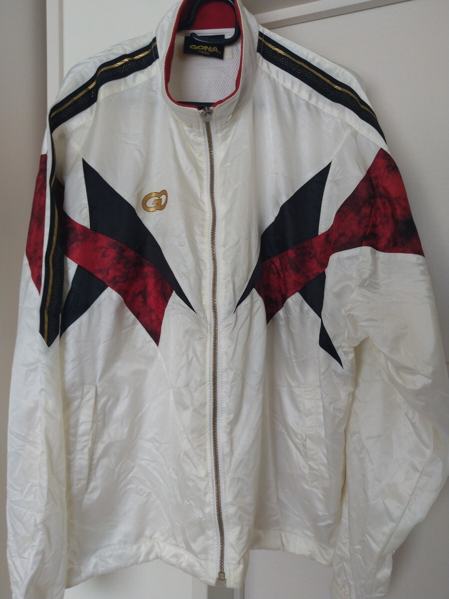 送料無料 GONA by ASICS ゴナ アシックス ナイロン ジャケット O XL ウインドブレーカー ジャージ メッシュ 80s 90s レトロ拍卖