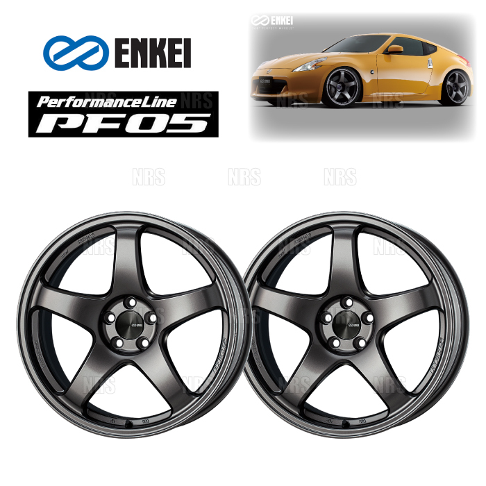 ENKEI エンケイ PF05 (ダークシルバー/フロントフェイス) 8.5J x 17インチ +38 PCD114.3 5穴 2本セット (PF05-D008-DS-2S拍卖