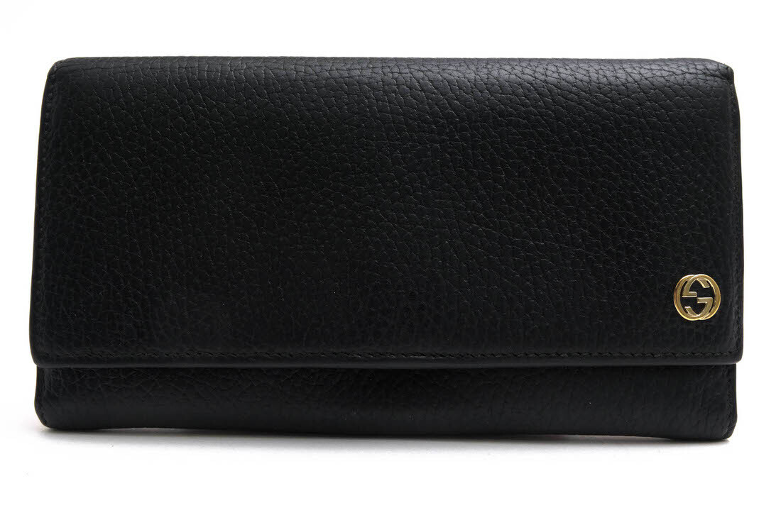 GUCCI グッチ 長財布 449279 インターロッキング コンチネンタル チェルシー DOLLAR CALFカーフ 牛革 小銭入れあり 二つ折り シボ革 シュ拍卖