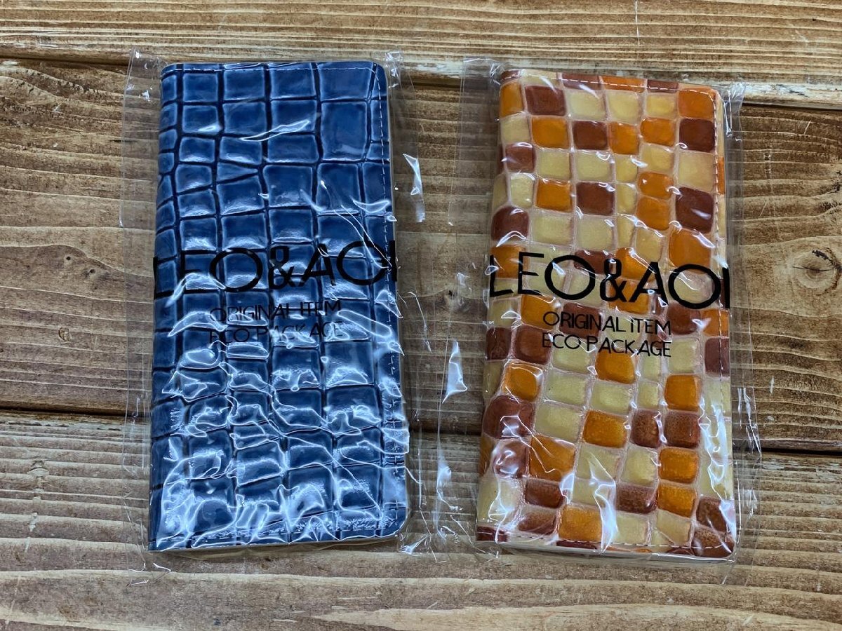 【T5-3277】未開封 Leo&aoi エナメル ステンドグラス風 レディース スマホケース ギャラクシー? 約9x17.5cm 2点 セット【千円市場】拍卖