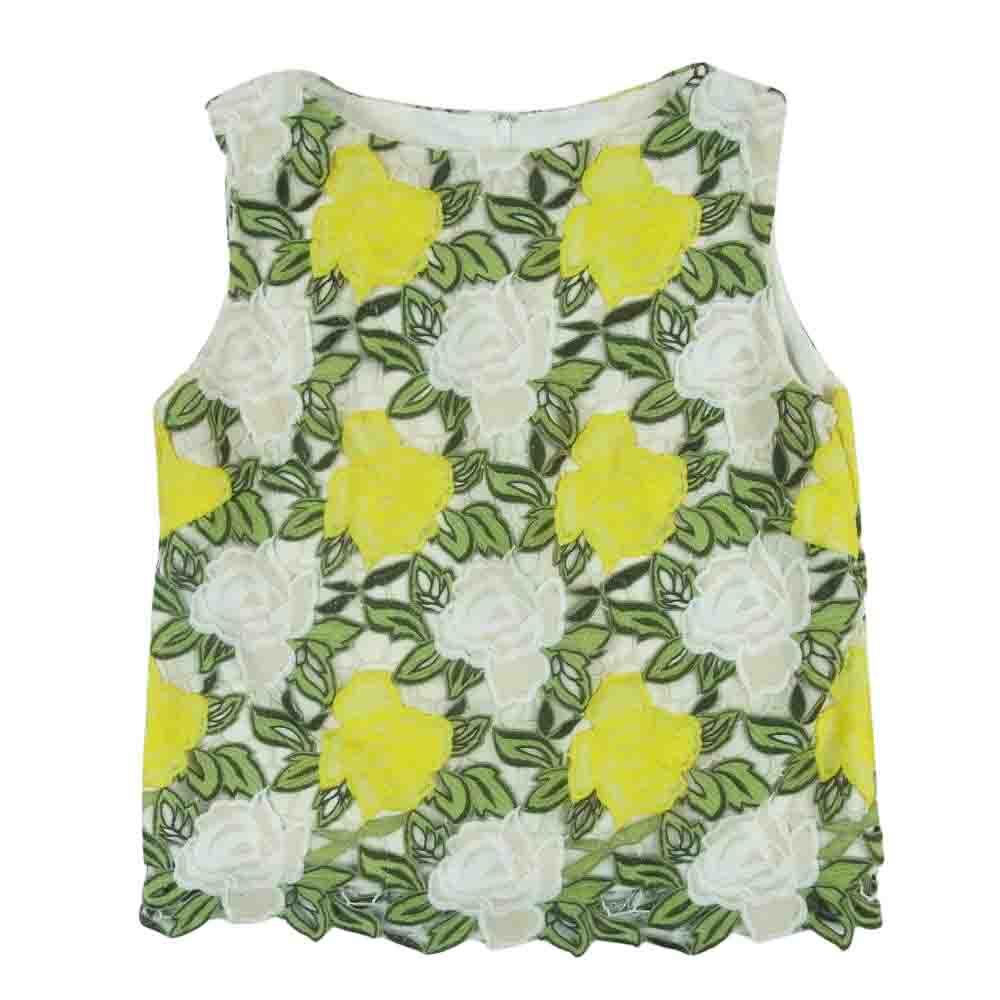 GRACE CONTINENTAL グレースコンチネンタル 3714 8138-1 diagram フラワーレース ノースリーブ ベージュ系 38【中古】拍卖