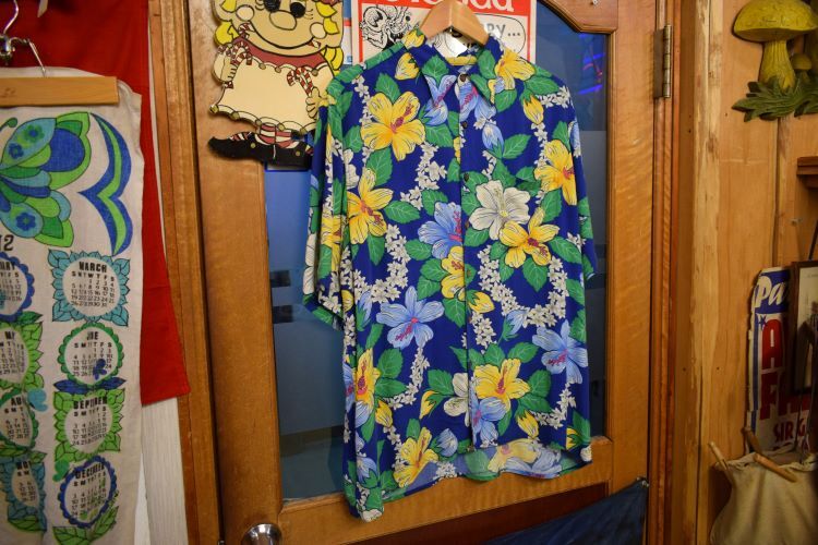グッドスタイル◎80sビンテージReyn Spoonerレインスプーナー半袖オールレーヨンアロハシャツLマルチ総柄シャツアメカジストリートh24833拍卖