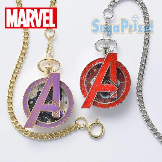 即決☆全2種セット☆アベンジャーズ エンドゲーム プレミアム グリッターレリーフ懐中時計 MARVEL拍卖