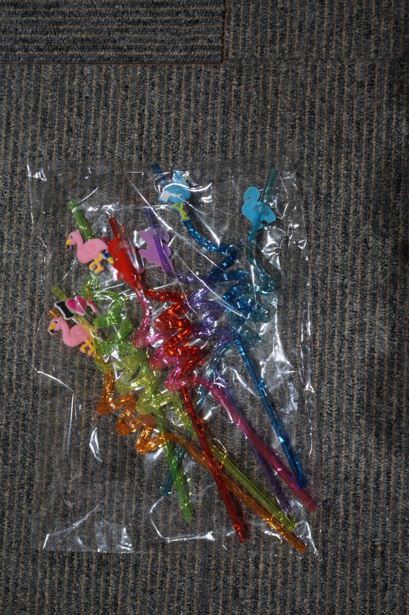 USA輸入雑貨 フラミンゴ スパイラルストロー パーティなどに! 未使用拍卖